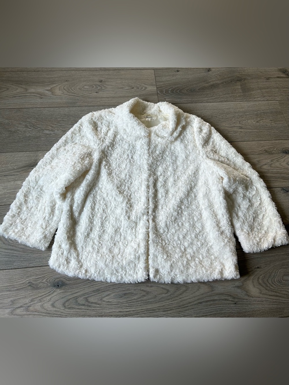 John Paul Richard White Faux Fur Jacket Y2K Size Large